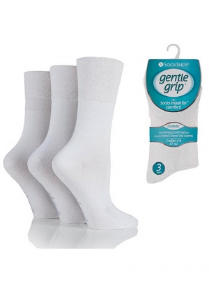 Gentle Grip 3 pack Diabetic Plain White